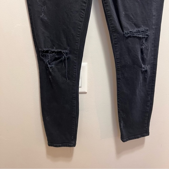 Agolde Sophie Dark Wash High Waisted Black Blue Denim Distressed Skinny Jeans 26 - Picture 3 of 14